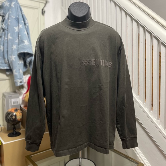 EUC Men’s Size Medium Fear Of God Oversized Long-sleeve Cotton Tee In Off Black - Picture 5 of 13